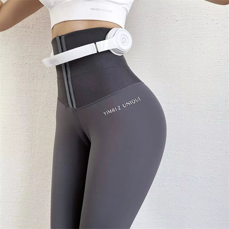 YIMRIZ High Waist Body Building Fitness Legging Stretch Tights Shaping Trousers Running Leggings Workout Training Yoga Pants