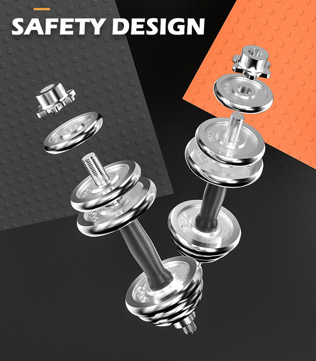 Dumbbell Set Weight Dumbbells Home Gym Training Fitness Barbell Equipment Case