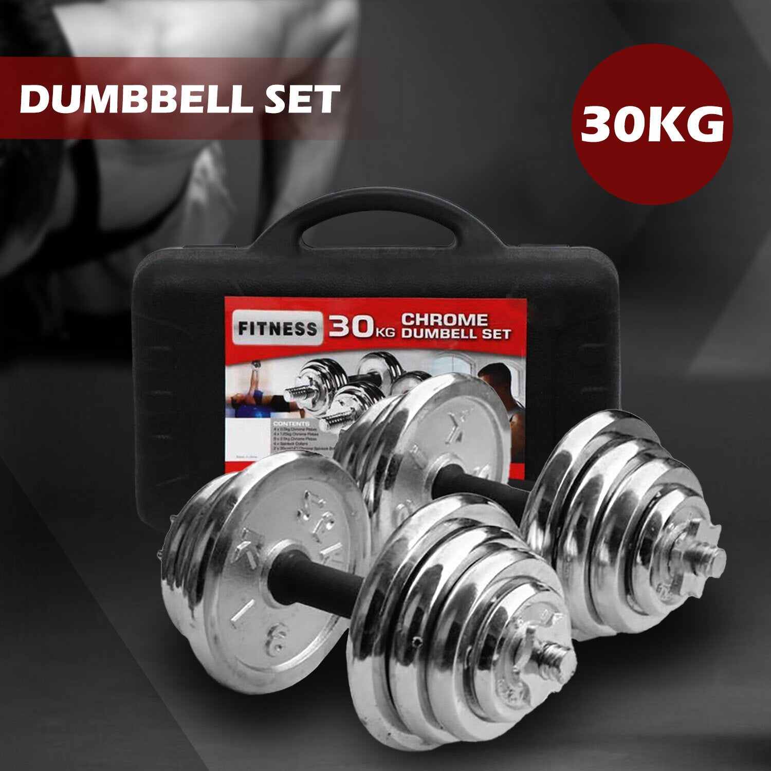 Dumbbell Set Weight Dumbbells Home Gym Training Fitness Barbell Equipment Case